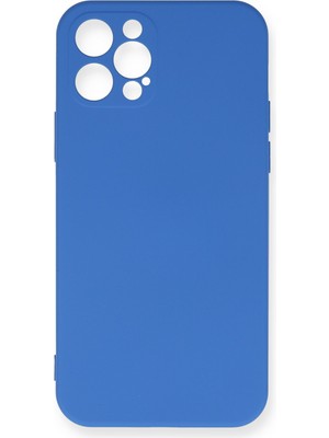 Bilişim Akademi  Apple iPhone 12 Pro Max Kılıf Silikon Kılıf Yumuşak Kılıf Içi Kadife Lansman - Mavi