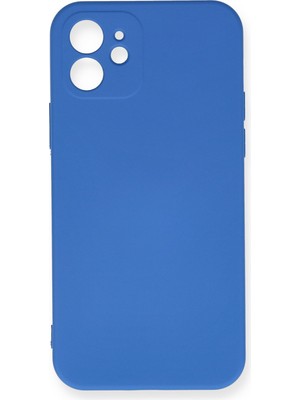 Bilişim Akademi  Apple iPhone 12 Kılıf Silikon Kılıf Yumuşak Kılıf Içi Kadife Lansman - Mavi