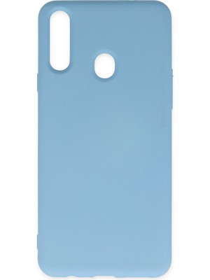 Bilişim Akademi  Samsung Galaxy A20S Kılıf Silikon Kılıf Yumuşak Kılıf Içi Kadife Lansman - Mavi