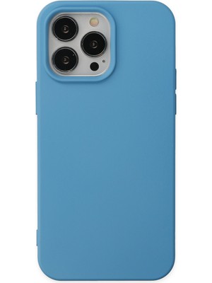 Bilişim Akademi  Apple iPhone 14 Pro Kılıf Silikon Kılıf Yumuşak Kılıf Içi Kadife Lansman - Mavi