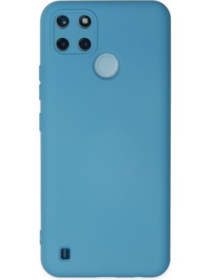 Bilişim Akademi  Realme C21Y Kılıf Silikon Kılıf Yumuşak Kılıf Içi Kadife Lansman - Mavi