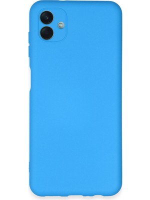 Bilişim Akademi  Samsung Galaxy A04E Kılıf Silikon Kılıf Yumuşak Kılıf Içi Kadife Lansman - Mavi