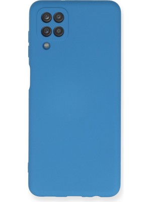 Bilişim Akademi  Samsung Galaxy A12 Kılıf Silikon Kılıf Yumuşak Kılıf Içi Kadife Lansman - Mavi