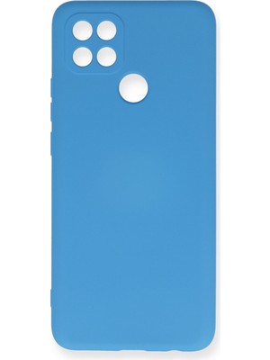 Bilişim Akademi  Oppo A15 Kılıf Silikon Kılıf Yumuşak Kılıf Içi Kadife Lansman - Mavi