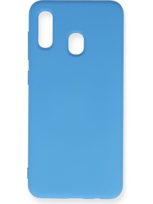 Bilişim Akademi  Samsung Galaxy A30 Kılıf Silikon Kılıf Yumuşak Kılıf Içi Kadife Lansman - Mavi