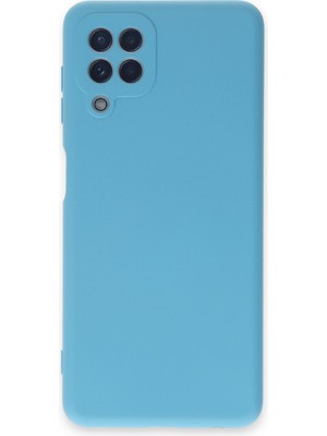 Bilişim Akademi  Samsung Galaxy M32 Kılıf Silikon Kılıf Yumuşak Kılıf Içi Kadife Lansman - Mavi
