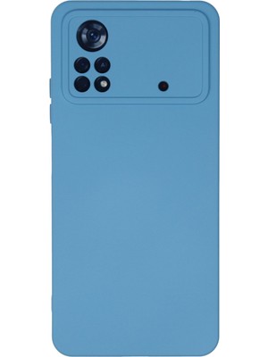 Bilişim Akademi  Xiaomi Poco X4 Pro 5g Kılıf Silikon Kılıf Yumuşak Kılıf Içi Kadife Lansman - Mavi