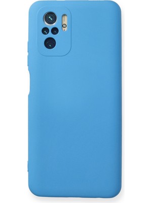 Bilişim Akademi  Xiaomi Redmi Note 10 Kılıf Silikon Kılıf Yumuşak Kılıf Içi Kadife Lansman - Mavi