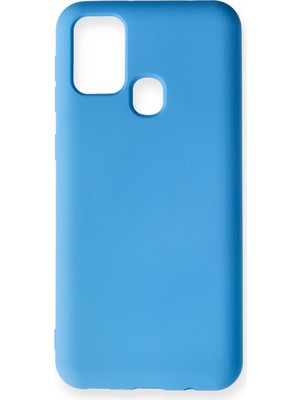 Bilişim Akademi  Samsung Galaxy M21 Kılıf Silikon Kılıf Yumuşak Kılıf Içi Kadife Lansman - Mavi