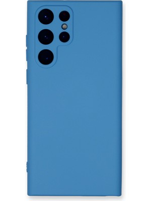 Bilişim Akademi  Samsung Galaxy S23 Ultra Kılıf Silikon Kılıf Yumuşak Kılıf Içi Kadife Lansman - Mavi