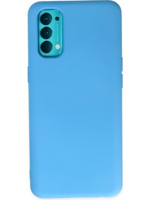 Bilişim Akademi  Oppo Reno 4 Kılıf Silikon Kılıf Yumuşak Kılıf Içi Kadife Lansman - Mavi