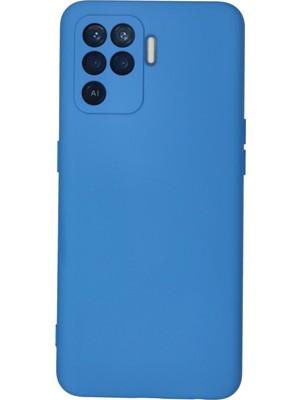Bilişim Akademi  Oppo Reno 5 Lite Kılıf Silikon Kılıf Yumuşak Kılıf Içi Kadife Lansman - Mavi