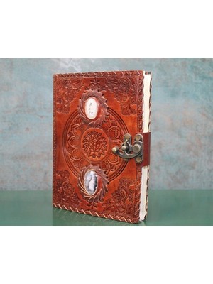 Acornbella Taşlı Deri Defter Model 9