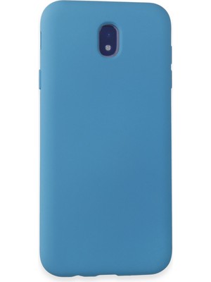 Samsung Galaxy J7 Pro / J730 Kılıf Silikon Kılıf Yumuşak Kılıf Içi Kadife Lansman - Mavi