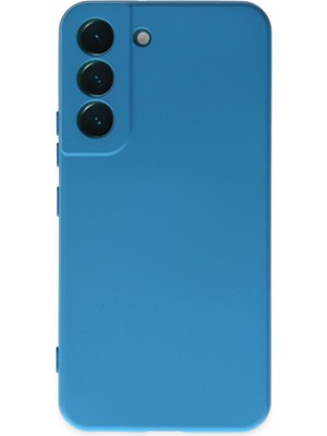 Bilişim Akademi  Samsung Galaxy S22 Kılıf Silikon Kılıf Yumuşak Kılıf Içi Kadife Lansman - Mavi