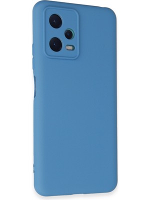 Bilişim Akademi  Xiaomi Redmi Note 12 5g Kılıf Silikon Kılıf Yumuşak Kılıf Içi Kadife Lansman - Mavi