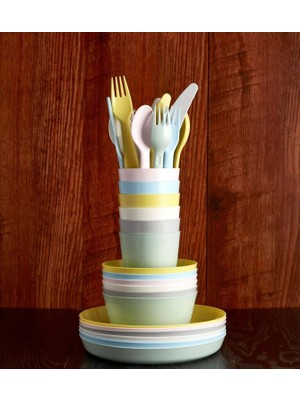 IKEA 36 Parça Bebek & Çocuk Çatal, Kaşık, Bıçak, Bardak, Kase ve Tabak Seti Beslenme Takımı