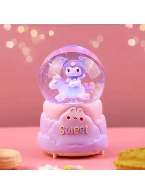 Kuromi Içi Dönmeli Püskürtmeli Işıklı Müzikli Kar Küresi Büyük Boy Model 1