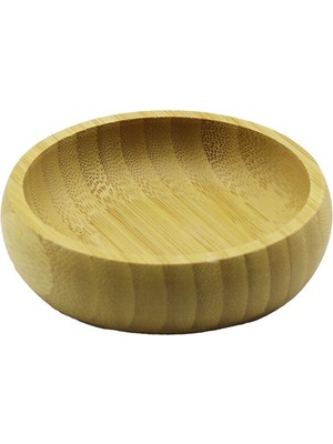 Go İthalat Tekli - Mini=8.5cm Ahşap Bambu Çerezlik - Lokumluk Kase