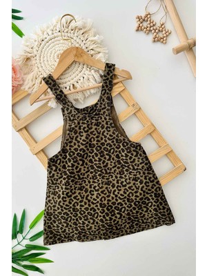 Miniğimin Cicileri Leopar Kot Kız Çocuk jile - Haki