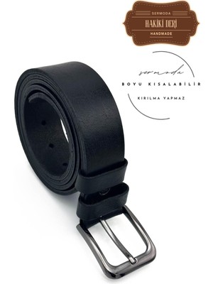 Sermoda 44 mm Baskılı Kaliteli Suni Deri Erkek Kot Kemeri Siyah