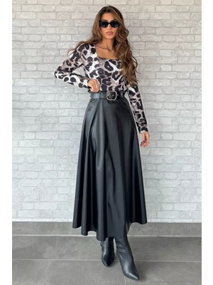 Gülseli Kadın  Deri Kiloş Etek