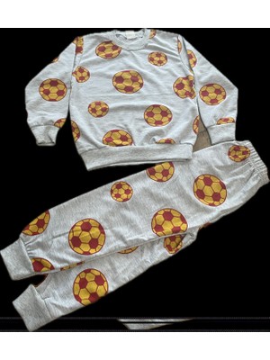 Sarı-Kırmızı Top Baskılı Çocuk Alt-Üst Takım