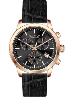 Quantum PWG1197.451 Quartz Deri Siyah 42 mm Erkek Kol Saati