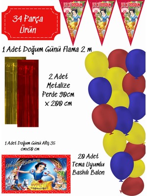 snowparty Pamuk Prenses Perdeli  Doğum Günü Süsleri  Parti Seti