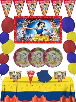 Pamuk Prenses Afişli 24 Kişilik Doğum Günü Parti Malzemeleri Seti