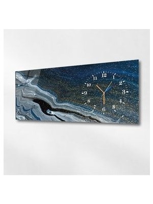 Yatay Yandan Saatli Sanat ve Doğa Temalı Cam Tablo 054