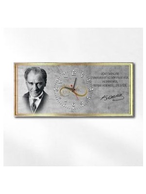 Atatürk Öğretmenler Cumhuriyet Sizden Fikri Hür Vicdanı Hür Irfanı Hür Nesiller Ister Cam Tablo 029