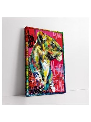 Pop Art Aslan Graffiti Kanvas Tablo