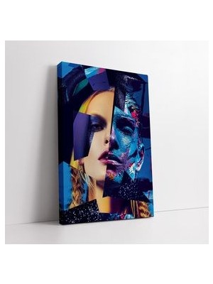 Modern Renkli Kadın Kanvas Tablo