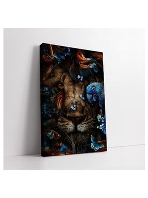 Hayvanlar ve Çiçekler Kanvas Tablo