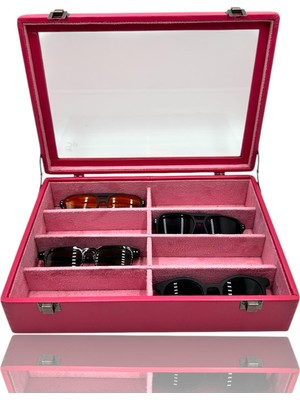 Dijital Çarşı Diji 8'li Gözlük Kutusu Gözlük Çantası Pembe Anneler Günü Hediyelik Sevgililer Günü