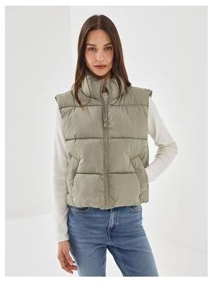 Dik Yaka Kadin Sisme Yelek - S57984Z8