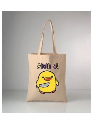 Komik Mizah-2 Baskılı Ham Bez Çanta 35X40 cm