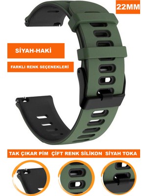 Cobra Xiaomi Mi Watch S1-S2 Yuvarlak Kasa Uyumlu 22MM Silikon Saat Kordonu Kayışı A5622MM