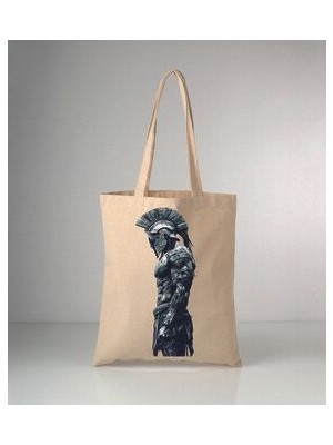 Akhilleus Baskılı Ham Bez Çanta 35X40 cm