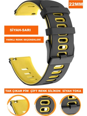 Cobra Xiaomi Mi Watch S1-S2 Yuvarlak Kasa Uyumlu 22MM Silikon Saat Kordonu Kayışı A5622MM