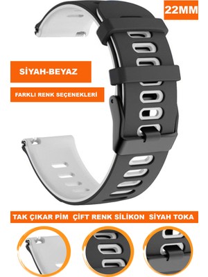 Cobra Xiaomi Mi Watch S1-S2 Yuvarlak Kasa Uyumlu 22MM Silikon Saat Kordonu Kayışı A5622MM