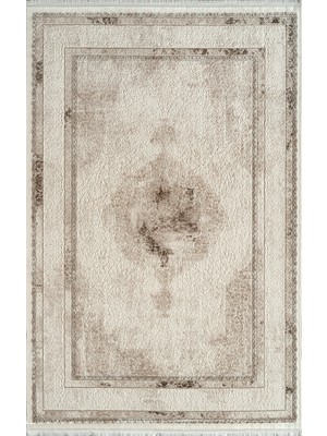 Royal Halı Kim Royal KC01B Krem Vizon Akrilik Yumuşak Dokulu Modern Halı Karademir Home
