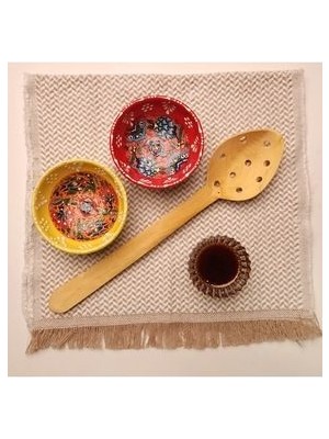 El Yapımı Hakiki Şimşir Delikli Kaşık, Tahta Kaşık, 27 cm