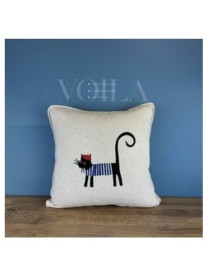 Voila Koleksiyon Nakışlı Kırlent Kılıfı - Kırlent