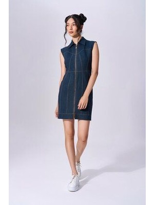 91101 Elbise Lacivert