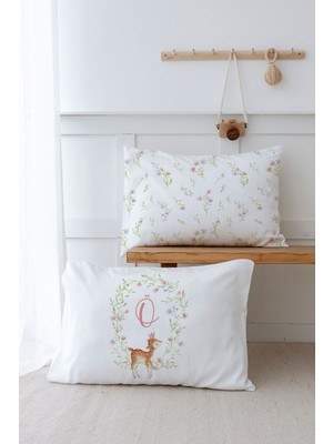 Tuğba Kuğu 2'li Yastık Kılıfı (50X70) Little Deer Series - Ö Harfi