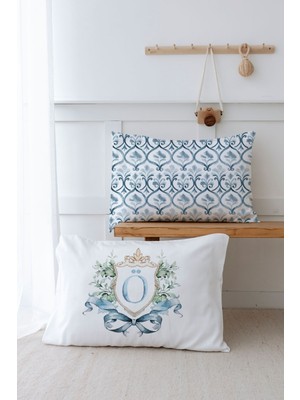 Tuğba Kuğu 2'li Yastık Kılıfı (50X70) Blue Royal Series - Ö Harfi