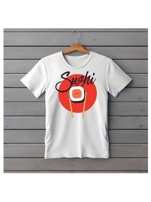Ünisex %100 Pamuklu A+++ Kalite Süprem Sushı  Baskılı Regular Kalıp Tshirt