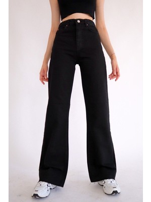 ByCukurovaFrango 2505 Yüksek Bel Boyfrıend(Salaş) Bol Paça Kot Pantolon